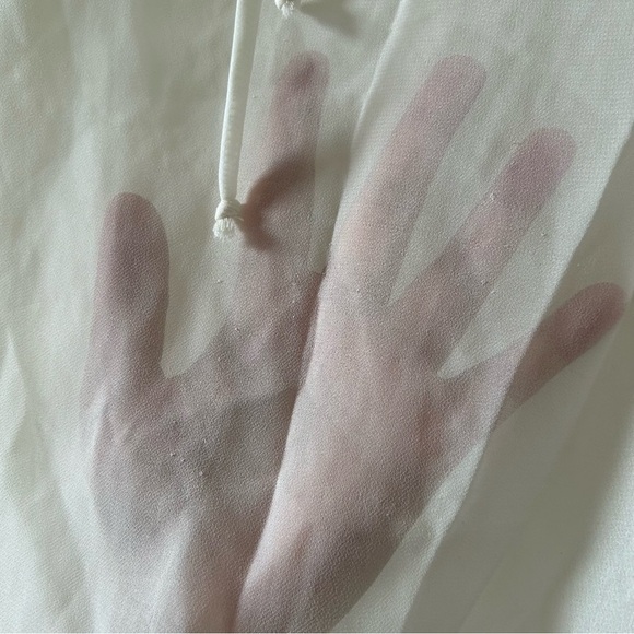 Lily Rose Women’s Sheer Blouse XL Ivory bell Sleeves Peasant Fairy Dainty - Picture 12 of 12